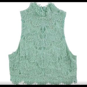 FREE PEOPLE Sabina Lace Crop Top